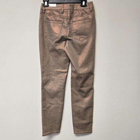 Tommy Bahama Metallic Denim High Rise Ankle Copper Metallic 2 - Picture 3 of 12